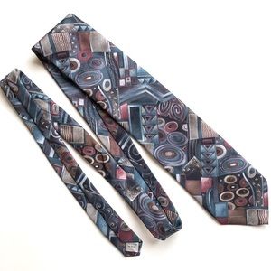 3/$30💚Orvieto Uomo blue green abstract tie mens